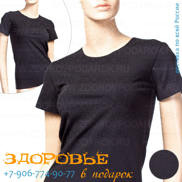 Черная женская футболка из хлопка